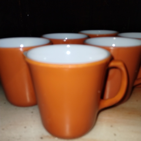 Vintage Burnt Orange PYREX Coffee Mug Set of 6 / Great Condition - Picture 5 of 7